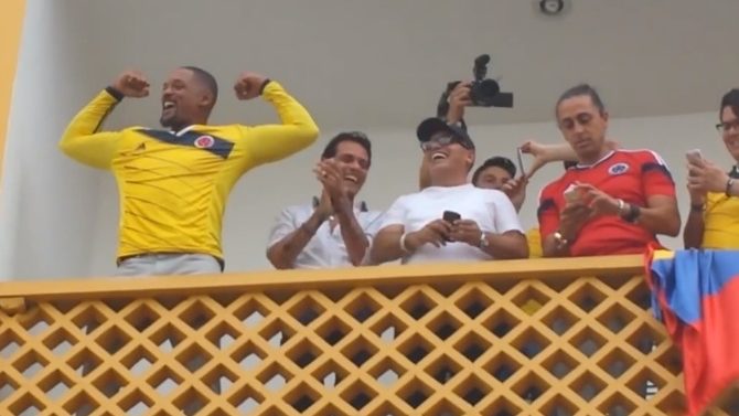 Will Smith celebra victoria de Colombia