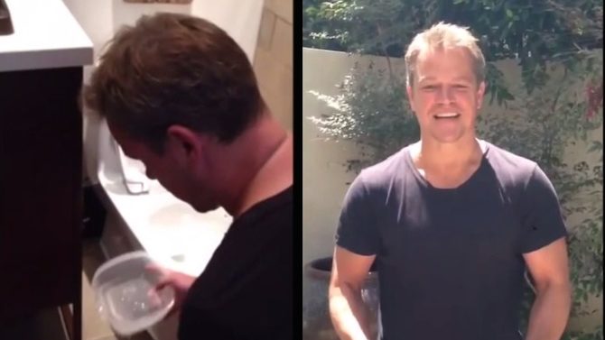 Matt Damon usa agua del inodoro
