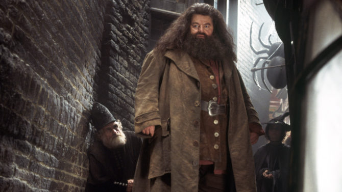 ROBBIE COLTRANE as Hagrid in Warner
