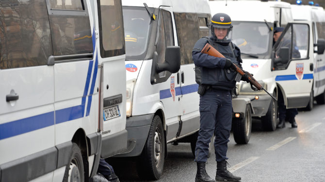 PARIS, FRANCE - JANUARY 09: Police