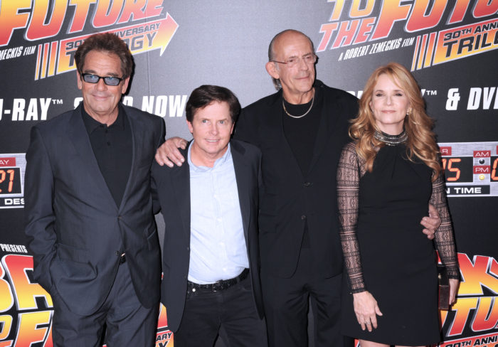 Michael J. Fox, Christopher Lloyd y 	Lea Thompson
