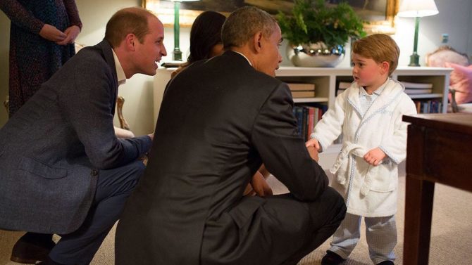 El príncipe George conoce a Barack