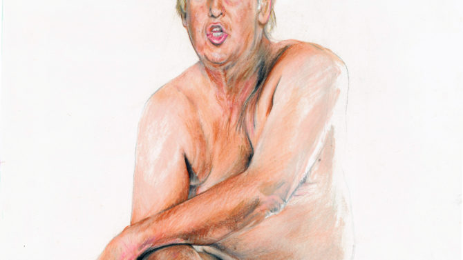Pintura de Donald Trump desnudo