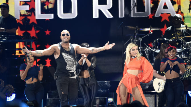 Bebe Rexha, right, and Flo Rida