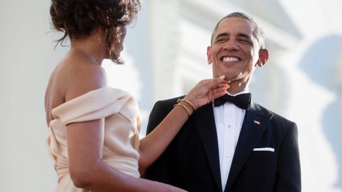 Foto Michelle Obama felicita Barack Obama