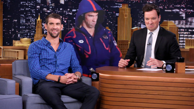 Michael Phelps en el Tonight Show