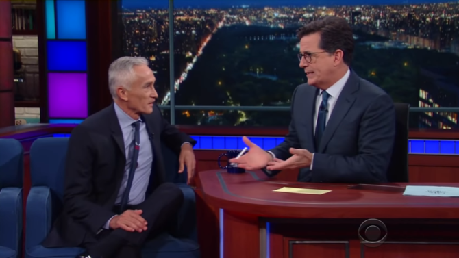 Jorge Ramos y Stephen Colbert