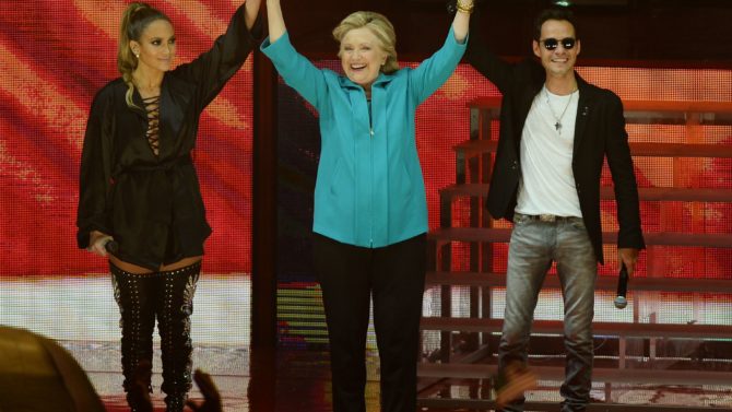 Hillary Clinton, Jennifer López y Marc