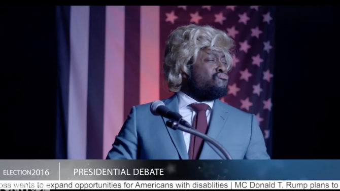 Video Will.i.am. imita Donald Trump