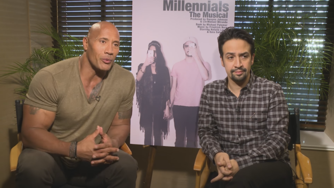 Dwayne Johnson and Lin-Manuel Miranda Team