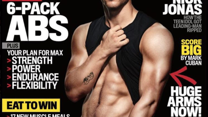 Foto Nick Jonas abdomen cuerpo portada